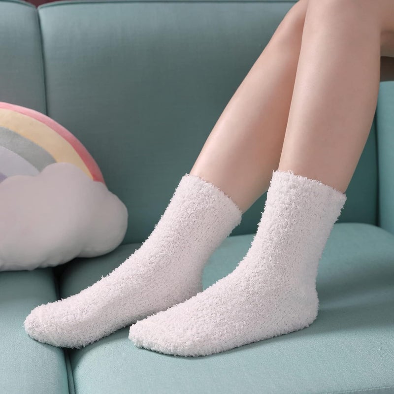 LINEMIN Womens Fuzzy Socks Cozy Fluffy Winter Warm Slipper Socks Microfiber Soft Home Sleeping Socks - Image 3